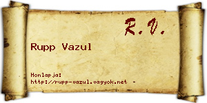 Rupp Vazul névjegykártya